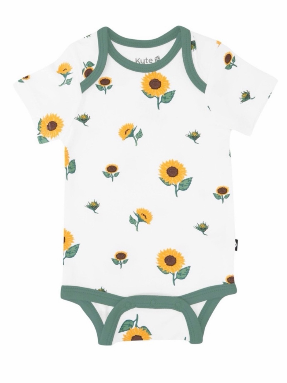 Kyte Baby Sunflowers Short Sleeve Bamboo Onesie 6-12 month